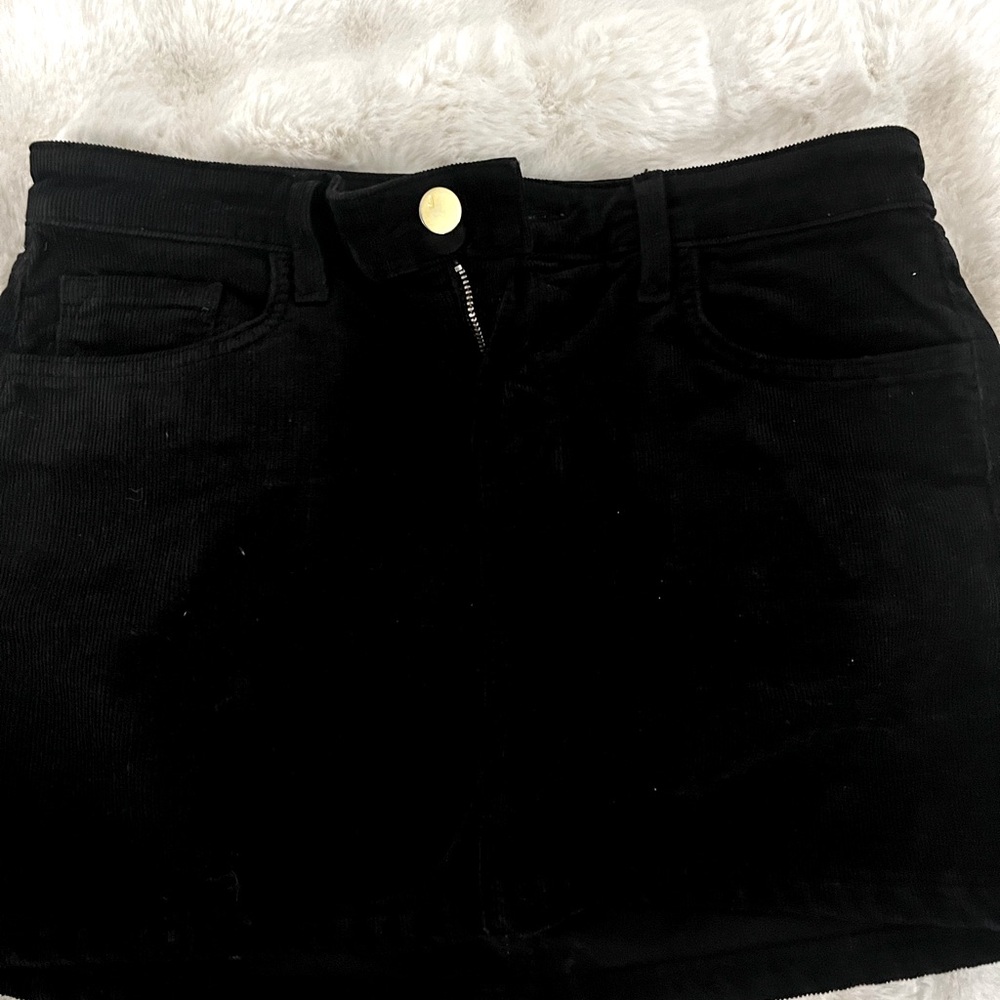 J Brand Black Corduroy Skirt